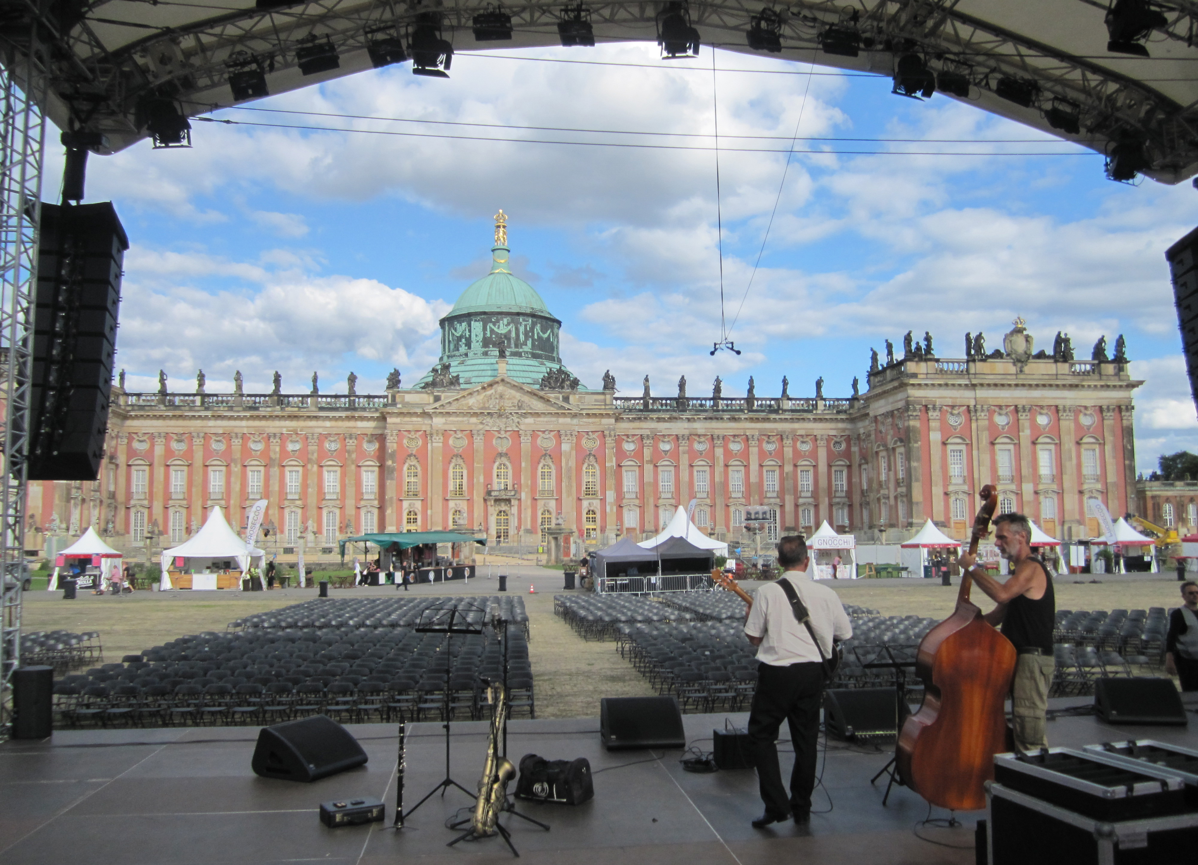 SNATCH Jazztrio beim Soundcheck zur Potsdamer Schloesser Nacht